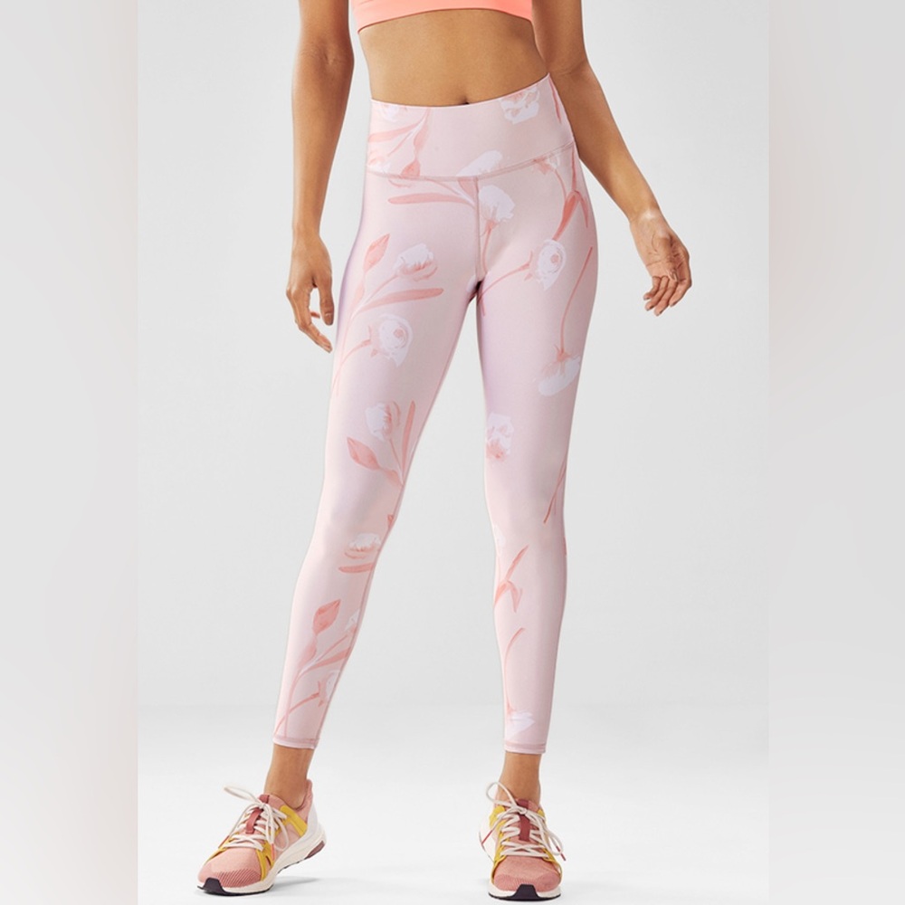 Fabletics Sz M Pink Floral Leggings